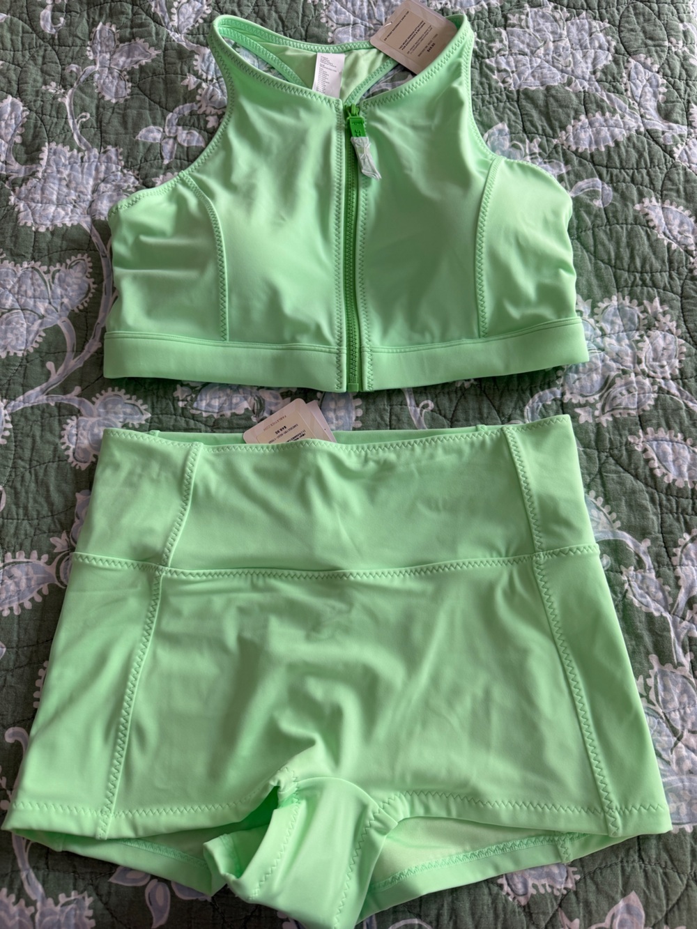 Fabletics Kensie Green Active Swimsuit Set